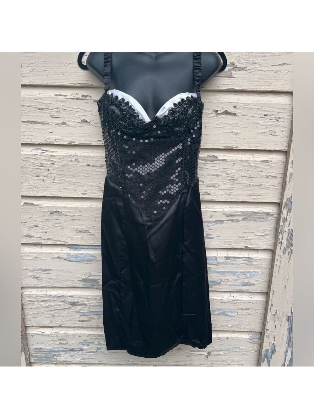 Vintage 80s 90s Zum Zum USA Sequin Beaded Prom Party Event Dress 9/10